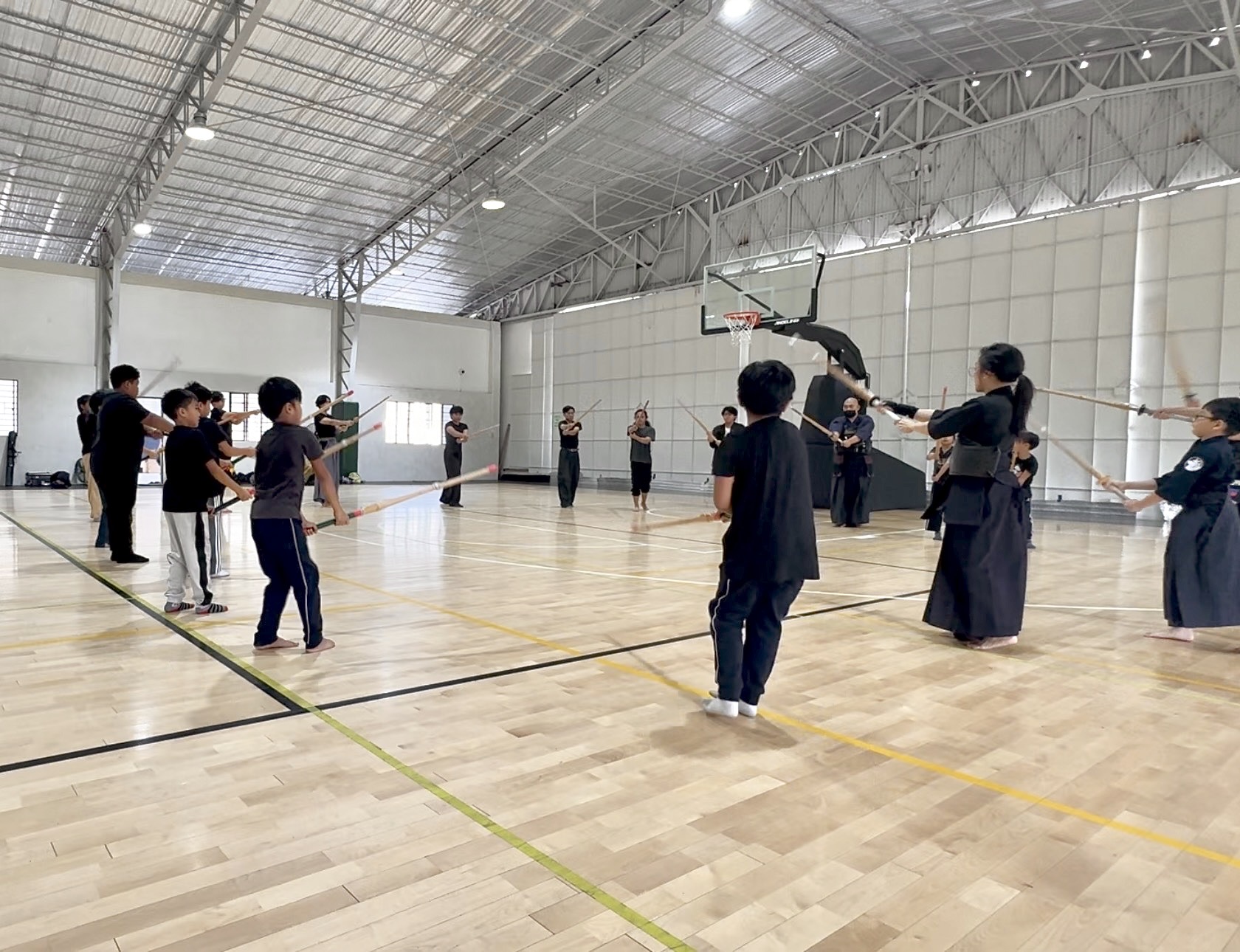 Bacolod Kenshi Shurendan members during kendo training in Bacolod City, Philippines